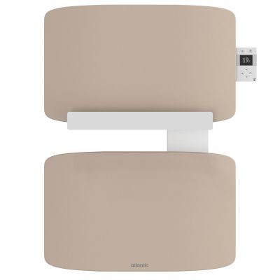 Radiateur sèche-serviettes connecté Amarilis mât à droite 430W beige/blanc