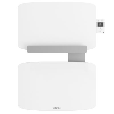 Radiateur sèche-serviettes connecté Amarilis mât à gauche 430W blanc/gris