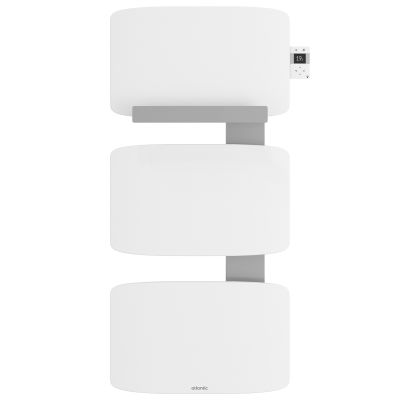 Radiateur sèche-serviettes connecté Amarilis mât à droite 650W blanc/gris
