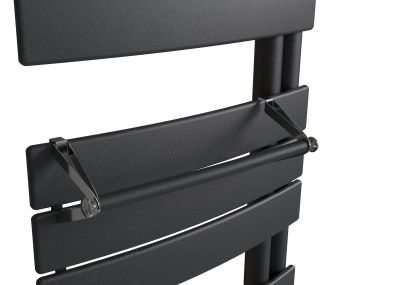 Barre support à embout anthracite pour sèche-serviettes lames plates