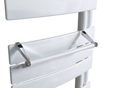 Barre support à embout blanc pour sèche-serviettes lames plates