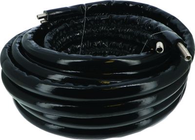 Conduit bi-tube inox.Longueur 20m. Raccord F 3/4". Diamètre 16 mm