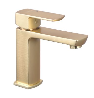 Mitigeur pour lavabo DOUR laiton brosse - vidage clic-clac laiton assorti