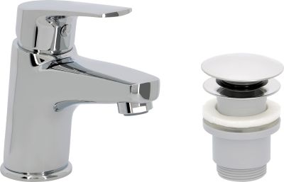 Mitigeur pour lavabo MADI - NF C3 chromé - vidage clic-clac ABS NF
