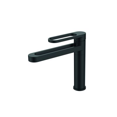 Mitigeur pour lavabo NEELU noir - vidage clic-clac ABS coupelle métal assortie