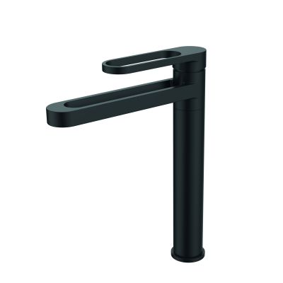 Mitigeur haut pour lavabo NEELU noir - vidage clic-clac ABS coupelle métal assor