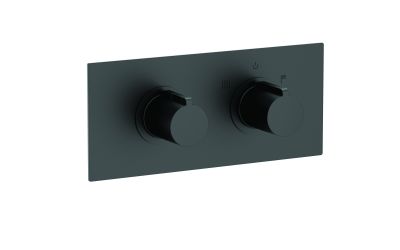 Système douche encastré thermostatique noir 2 voies gamme PACT Thewa