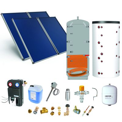 PackF'-SSC dble ballon-ECS 200L chauf.BM200L-4pnx-fix. toit. inclinée+ access.