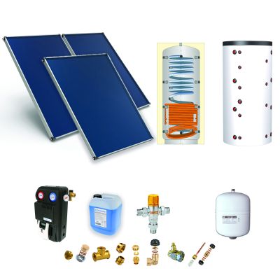 Pack D-SSC 500L hte t°-ECS semi-instant.-4 panneaux-fix. toit. plat+ access.
