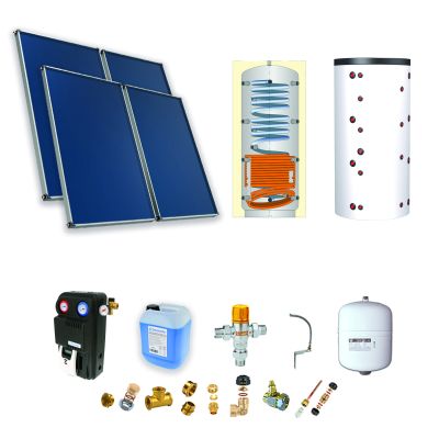 Pack D-SSC 800L hte t°-ECS semi-instant.-4 panneaux-fix. toit. inclinée+ access.