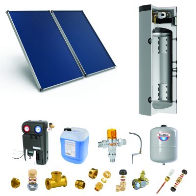 Pack E-SSC 500L moyenne t°-ECS instant.-4 panneaux-fix. toit. plate+ access.