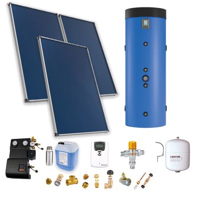 Pack E-SSC 400L moyenne t°-ECS instant.-3 panneaux-fix. toit. plate+ access.