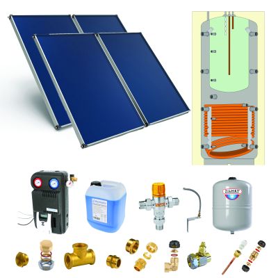 Pack G-SSC 600L hte t°-ECS bain-marie-4 panneaux-fix. toit. inclinée+ access.