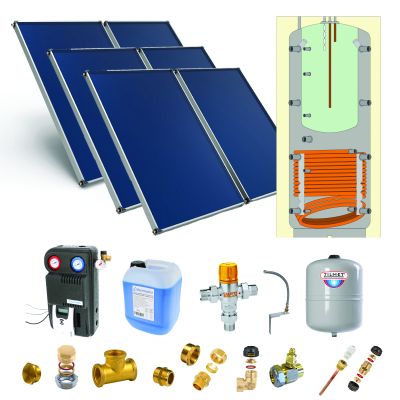 Pack G-SSC 800L hte t°-ECS bain-marie-6 panneaux-fix. toit. inclinée+ access.