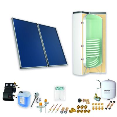 Pack A-CESI avec appoint élec.300L blanc -2 panneaux-fix. toit. inclinée+ access