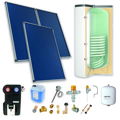 Pack A-CESI avec appoint élec.300L blanc -3 panneaux-fix. toit. inclinée+ access