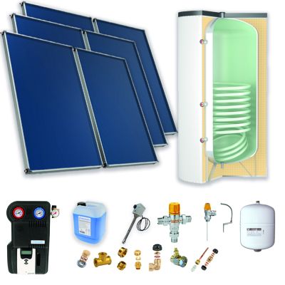 Pack A-CESI avec appoint élec.800L blanc -6 panneaux-fix. toit. inclinée+ access