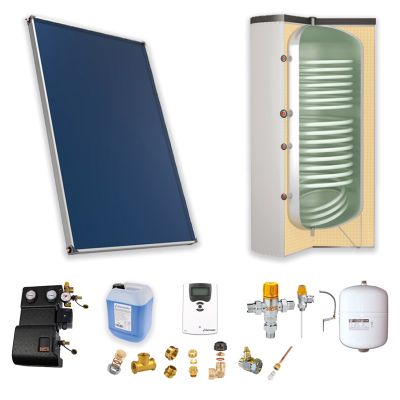 Pack B-CESI ballon 200L soutien primaire -1 panneau-fix. toit. plate+ access.