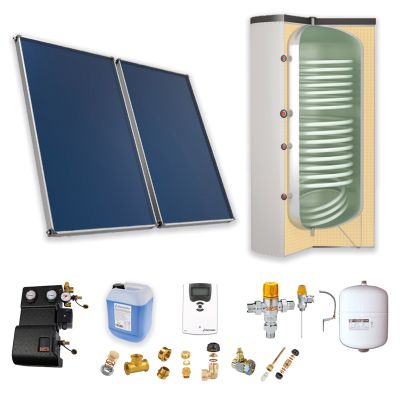 Pack B-CESI ballon 200L soutien primaire-2 panneaux-fix. toit. inclinée+ access.
