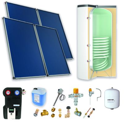Pack B-CESI ballon 500L soutien primaire-4 panneaux-fix. toit. inclinée+ access.