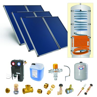 Pack B-CESI ballon 800L soutien primaire-6 panneaux-fix. toit. inclinée+ access.