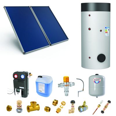 Pack C-CESI ballon 300L soutien PAC- 2 panneaux-fix. toit. inclinée+ access.