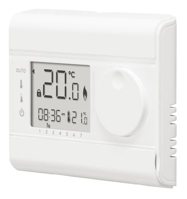 Thermostat d'ambiance Hebdo à piles fil.+5°Cà +30°C, filaire