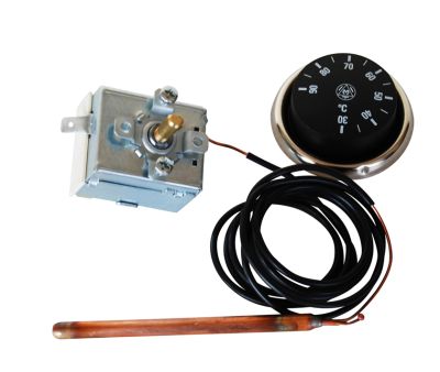 Aquastat de réglage 0° à +90°Ccapillaire gainé 1500 bulbe Ø6,5 / 95mm