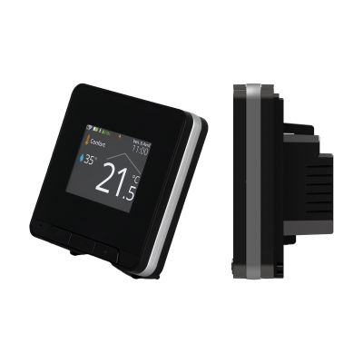 Thermostat connecté noir filaire