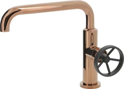 Mitigeur type industriel pour lavabo VATURA rose gold PVD - sans vidage