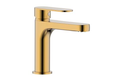 Mitigeur pour lavabo WOSSA cuivre PVD - vidage clic-clac laiton assorti