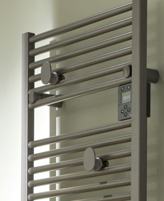 Kit 2 patères ovales radiateur sèche-serviettes à tubes Doris blanc brillant