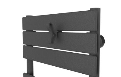 Patère papillon anthracite pour sèche-serviettes lames plates