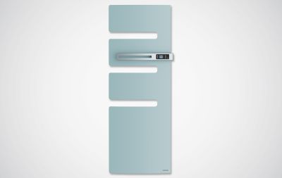 Radiateur sèche-serviettes connecté Serenis mât droite 750W Vert d'eau