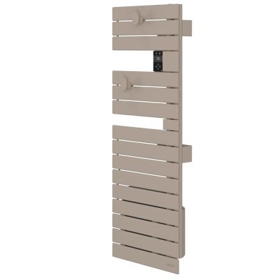Sèche-serviettes connecté Nefertiti étroit mât droite 500W beige