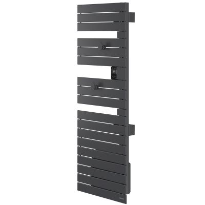 Sèche-serviettes connecté Nefertiti mât à gauche 500W graphite