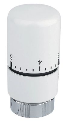 Tête thermostatique pour sèche-serviettes blanche