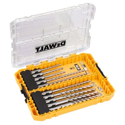 Moyen Coffret TOUGHCASE béton SDS-Plus 10 piècesDimensions : 5mm x 110mm, 6mm x 110mm x2, 6mm x 160mm x2, 6.5mm x 160mm, 8mm x 160mm x2, 10mm x 160mm,