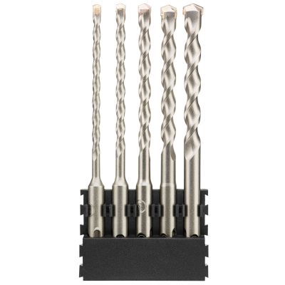 Barrette de 5 forets SDS+ : 5x160mm, 6x160mm, 8x160mm, 10x160mm, 12x160mm