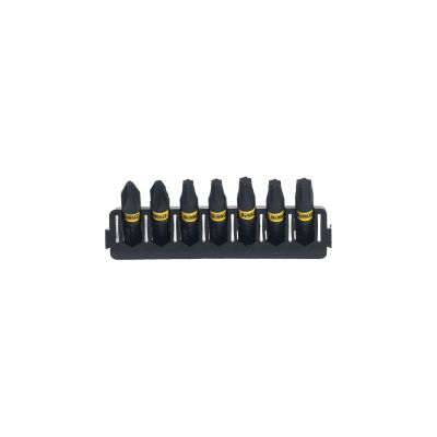 Barrette de 7 embouts de vissage Philipps/Pozidriv/Torx impact torsion 25mm : Ph2, Pz2, T20 (x2), T25 (x2), T30