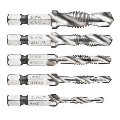 5 Forets à tarauder 156mm emmanchement hex (M4,M5,M6,M8,M10)