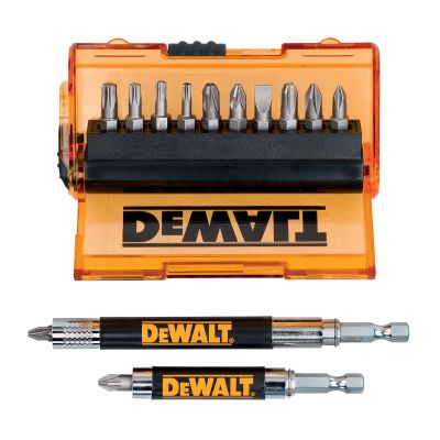 Coffret de 14 pièces avec embouts de vissage 25mm: Ph1, Ph2, Ph3, Pz2 x 3, Pz3, Pl6, T15, T20, T25, T30 + 2 Porte-embouts magnétiques 85mm et 125mm, l