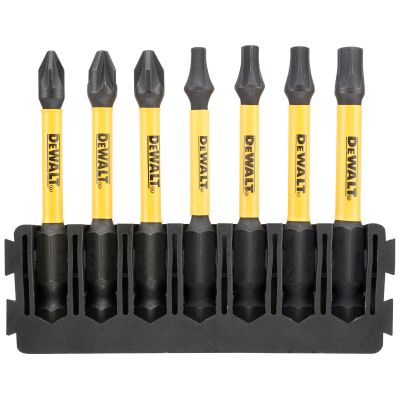 Barrette de 7 embouts de vissage Philipps/Torx flextorq 57mm : PZ1, PZ2 (x2), T15, T20, T25, T30