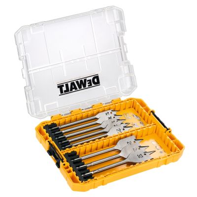 Moyen Coffret TOUGHCASE Bois 8 piècesMèches plate diamètre : 12, 16, 18, 20, 22, 25, 28, 32mm