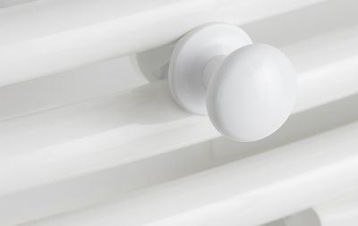 Patère bouton blanc pour sèche-serviettes tubes ronds