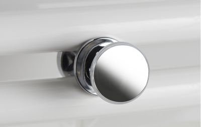 Patère bouton chrome pour sèche-serviettes tubes ronds